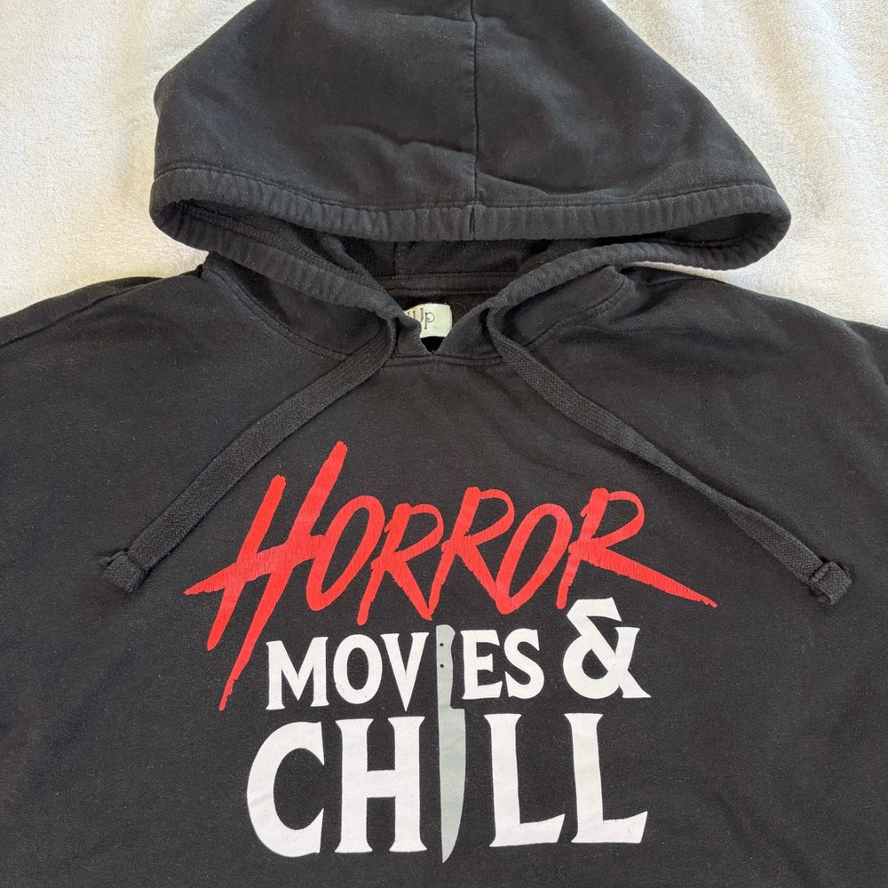 Wound Up Black and Red Hoodie - Horror Movies & Chill size large